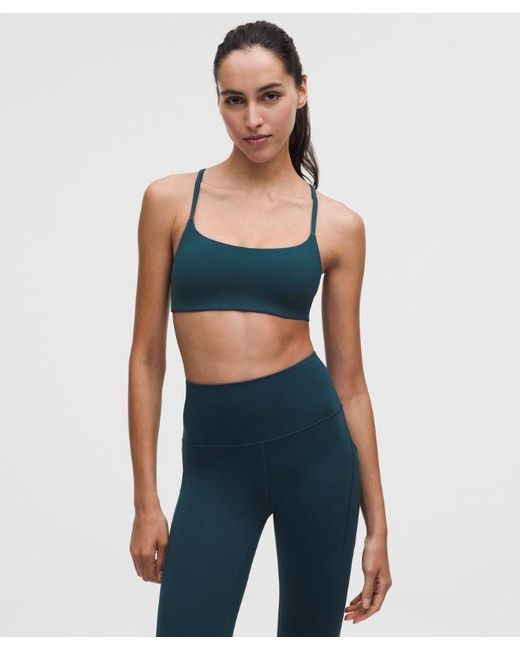 lululemon athletica Blue Wunder Train Strappy Racer Bra