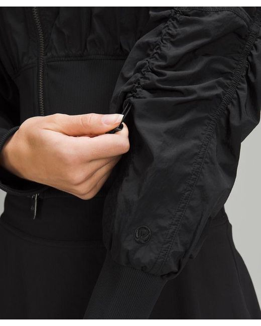 lululemon athletica Ruched Ribbed-waist Jacket - Color Black - Size L