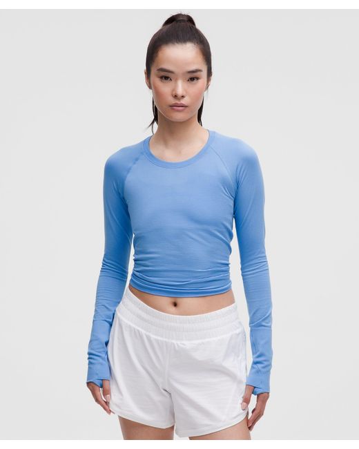 lululemon athletica Blue – Swiftly Tech Long-Sleeve Shirt 2.4 Waist Length – – Size 4