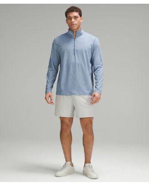 lululemon athletica Blue – Soft Jersey Half Zip Long-Sleeve Top – – for men