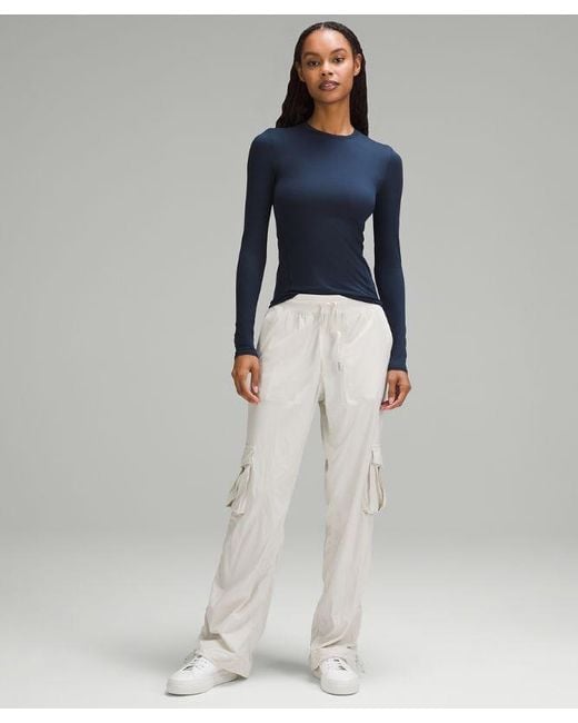 lululemon athletica Blue – Wundermost Ultra-Soft Nulu Crewneck Long-Sleeve Shirt – – Size Large