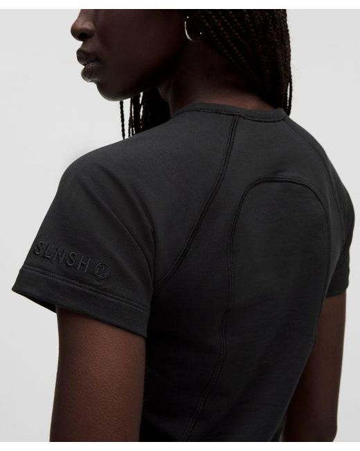 lululemon athletica Black Cotton Terry Short-Sleeve Shirt