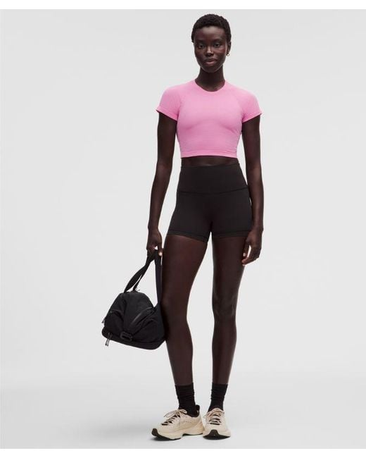 lululemon athletica Pink – Swiftly Tech Cropped Short-Sleeve Shirt 2.4 – – Size 4