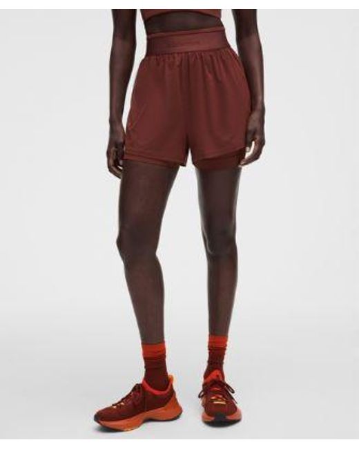 lululemon athletica Red License To Train Super-High-Rise Lined Short 3.5"