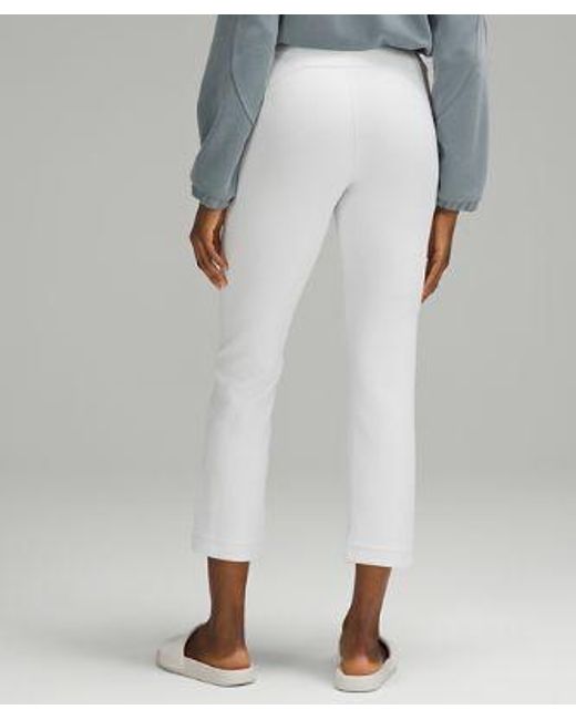 lululemon athletica White Ribbed Softstreme Zip-leg High-rise Cropped Pants 25"