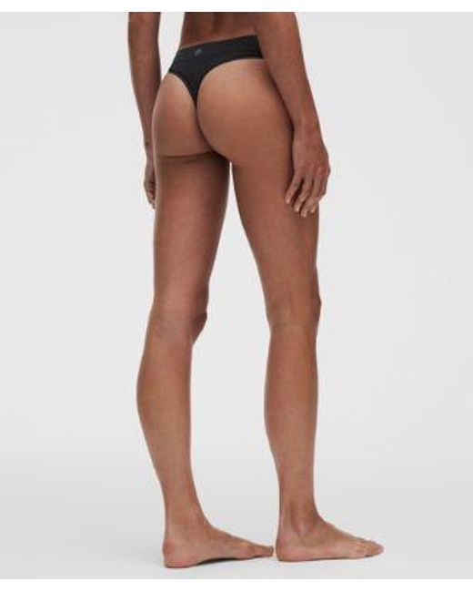 lululemon athletica Black – Underease Mid-Rise Thong Underwear 3 Pack – – Size Large