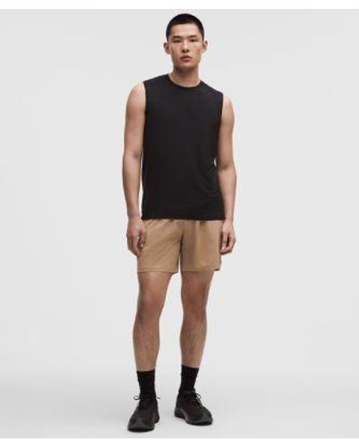 lululemon athletica Black – Pace Breaker Linerless Shorts – 7" – Color Khaki – Size Large for men
