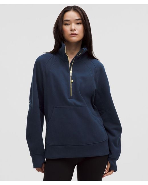lululemon athletica Blue – Scuba Oversized Funnel-Neck Half Zip Sweatshirt Long – – Size 6