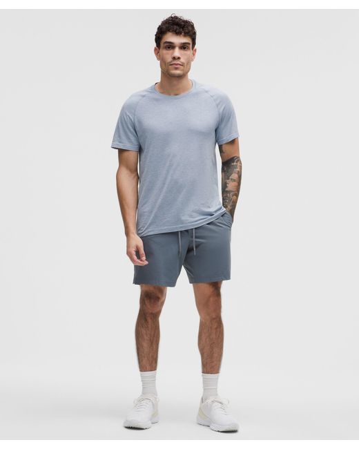 lululemon athletica Blue Metal Vent Tech Short-Sleeve Shirt for men