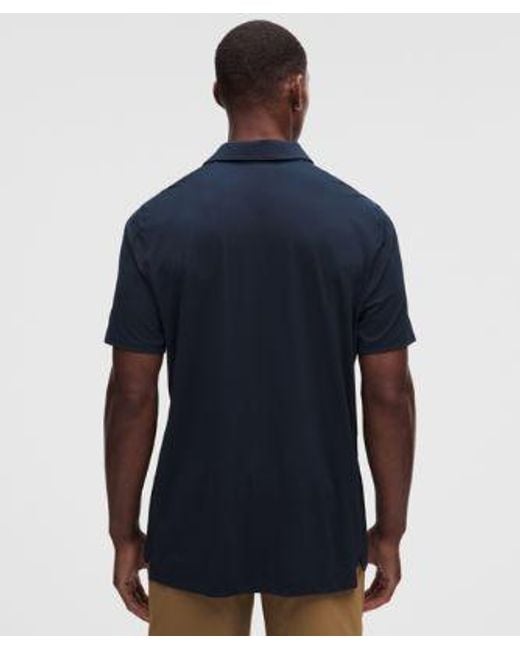 lululemon athletica Blue Logo Sport Polo Short Sleeve for men