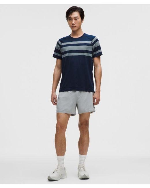 lululemon athletica Blue Metal Vent Tech Short-Sleeve Shirt for men