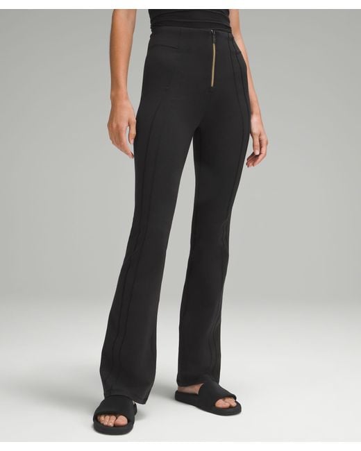lululemon athletica Define Zip-front High-rise Flared Pants in Black