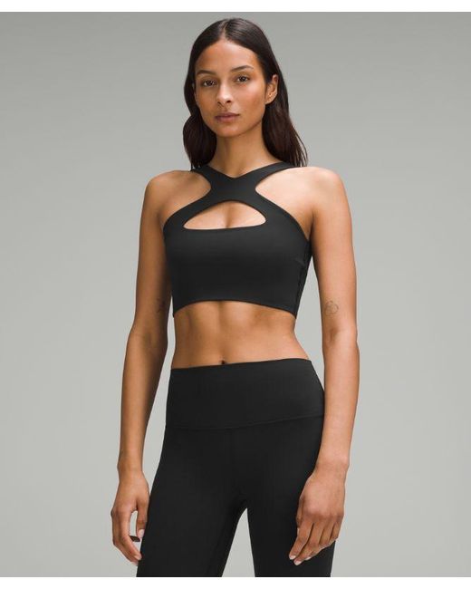 lululemon athletica Black Bend This Scoop And Cross Bra