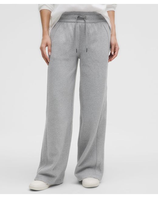 lululemon athletica Gray Scuba Mid-Rise Wide-Leg Pants Regular