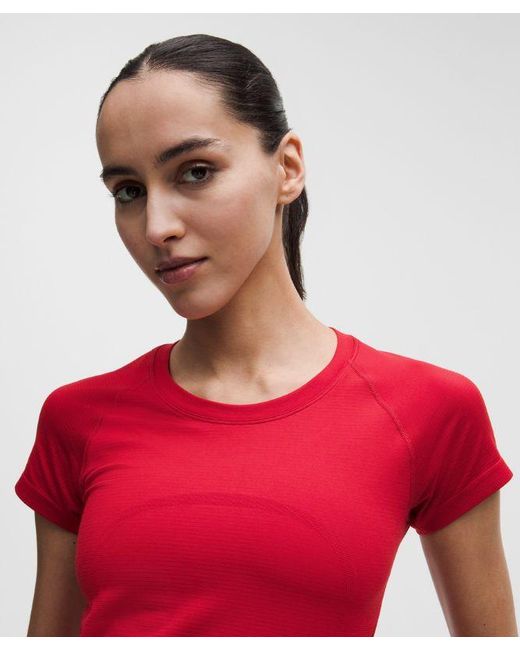 lululemon athletica Red – Swiftly Tech Short-Sleeve Shirt 2.0 Hip Length – – Size 16