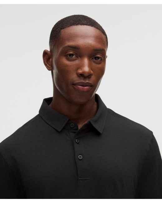 lululemon athletica Black Evolution Long-Sleeve Polo Shirt for men