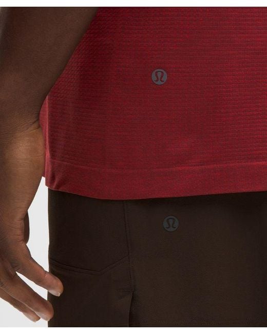 lululemon athletica Red – Metal Vent Tech Short-Sleeve Shirt – /Burgundy – Size Medium for men