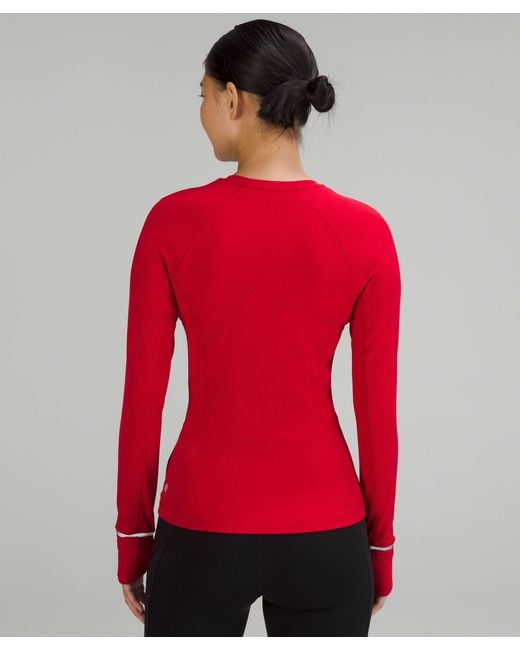 lululemon athletica Red It's Rulu Ribbed Long-Sleeve Shirt