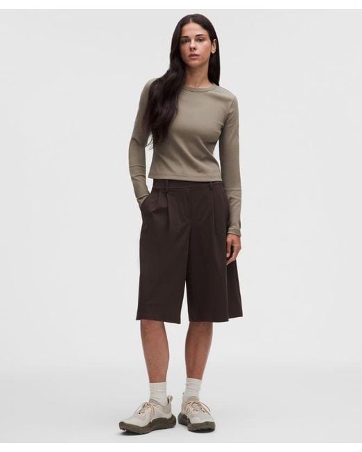 lululemon athletica Brown – Little Ribbed Long-Sleeve Tee – – Size 6
