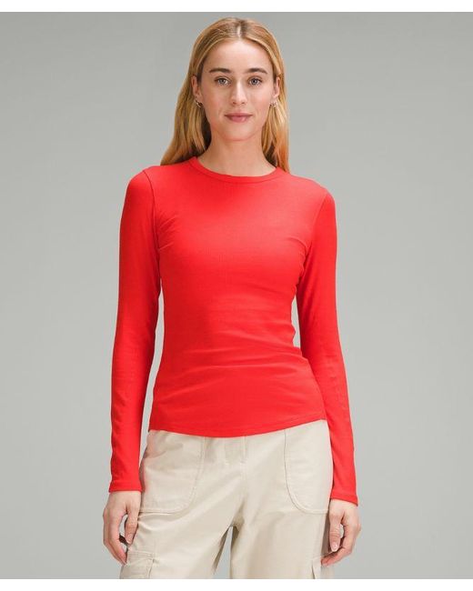 lululemon athletica Hold Tight Long-sleeve Shirt - Color Red/bright Red - Size 0