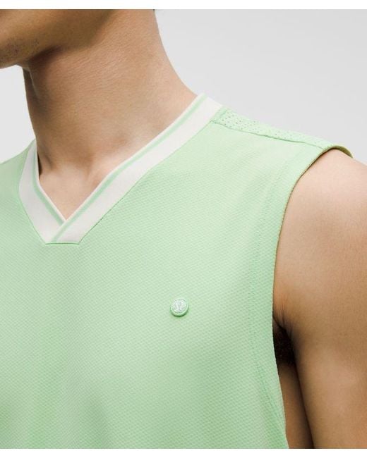 lululemon athletica Green – Mesh-Panelled Tennis Sleeveless Shirt – /Pastel – Size Large for men