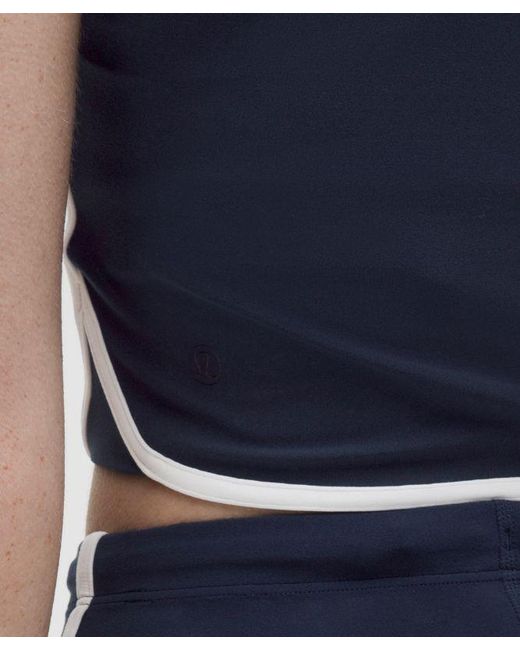 lululemon athletica Blue Nulu Sporty Trim Short-Sleeve Shirt