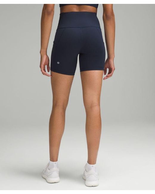 lululemon athletica Blue – Wunder Train High-Rise Shorts With Pockets – 6" – – Size 4