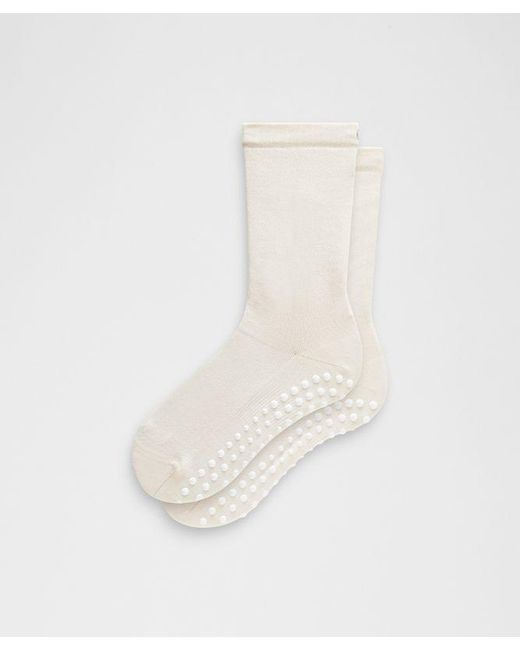 lululemon athletica White – Find Your Balance Grip Crew Socks – – Size Large