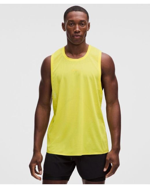 lululemon athletica Yellow Fast And Free Singlet for men