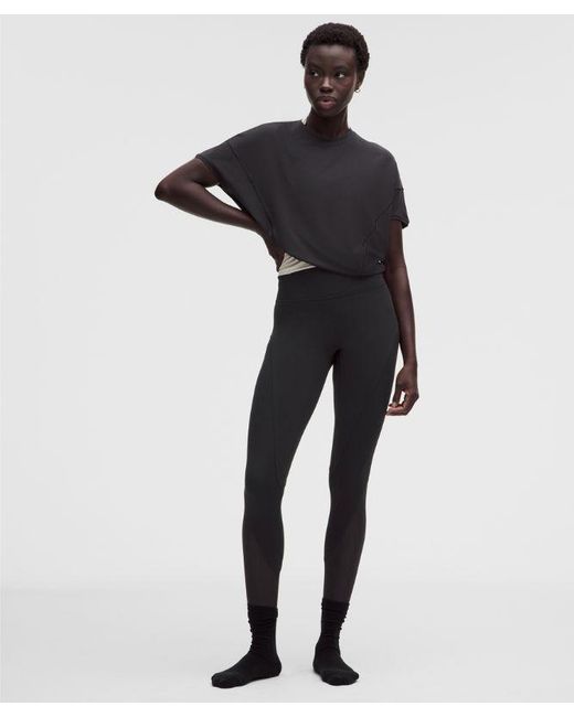 lululemon athletica Black Nulu And Mesh No Line High-Rise Studio Tight 25"