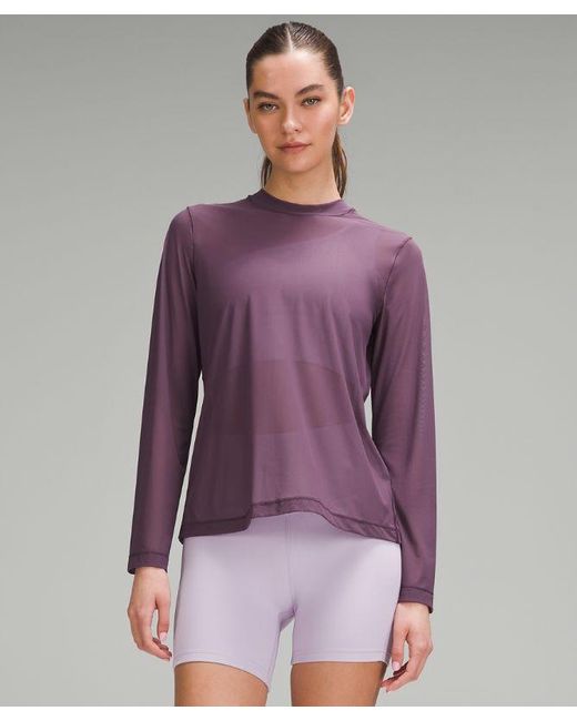 lululemon athletica Purple Keyhole Mesh Long-sleeve Shirt
