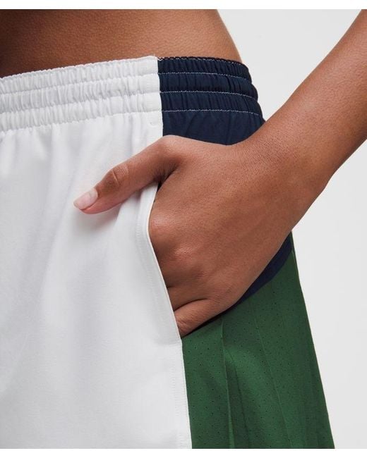 lululemon athletica Blue Court Champ Side-Pleat High-Rise Tennis Short 3"