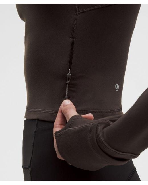 lululemon athletica Black – It's Rulu Cropped Half Zip Long-Sleeve Top – – Size Large