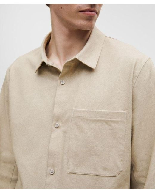 lululemon athletica Natural – Brushed Woven Overshirt – Color Khaki – Size Large for men