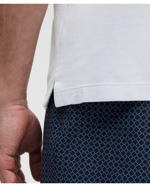 lululemon athletica White Cotton Pique Short-Sleeve Polo Shirt for men