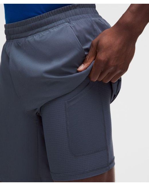 lululemon athletica Blue Pace Breaker Lined Short 7" for men