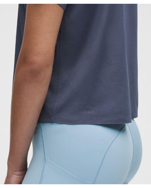 lululemon athletica Blue Fast And Free Short-Sleeve Shirt