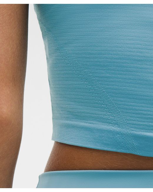 lululemon athletica Blue Swiftly Tech Cropped Short-Sleeve Shirt 2.0