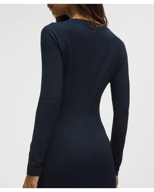 lululemon athletica Blue All Aligned Ribbed Long-Sleeve Midi Dress