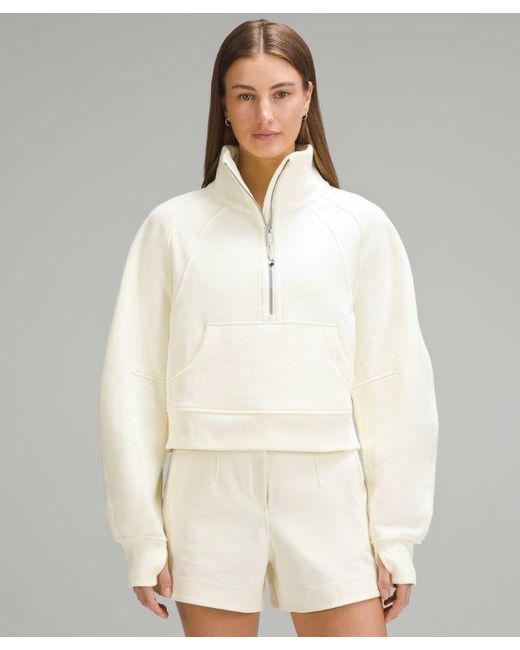 lululemon athletica Natural – Scuba Oversized Funnel-Neck Half Zip Sweatshirt – /Pastel – Size 6