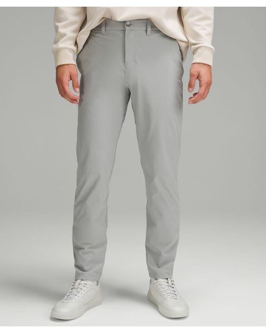lululemon athletica Gray Abc Classic-fit Trousers 34"l Warpstreme - Color Silver/grey - Size 28 for men