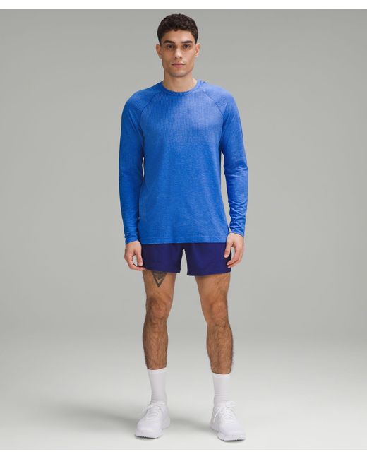 lululemon athletica Blue Pace Breaker Linerless Shorts 5" for men