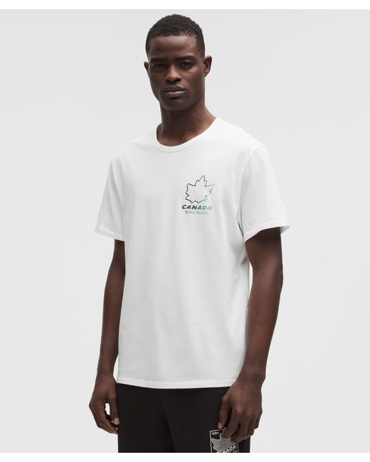 lululemon athletica White Team Canada Cotton Jersey Graphic T-Shirt for men