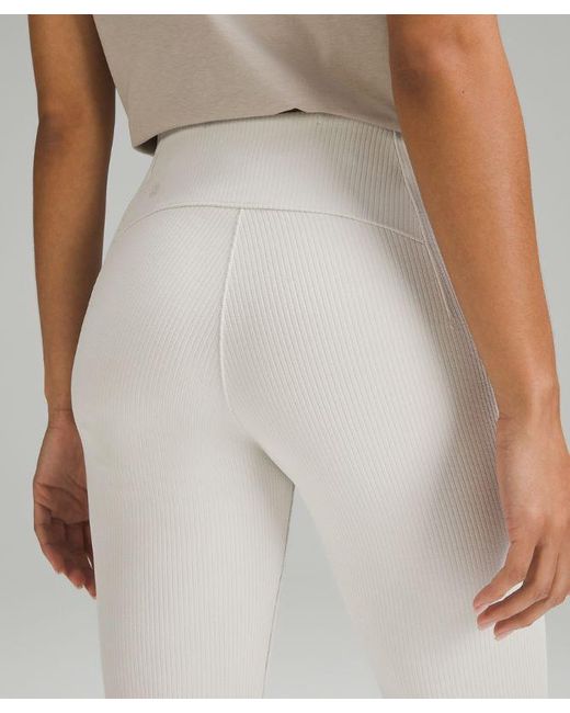 lululemon athletica Ribbed Softstreme Zip-leg High-rise Cropped Pants - 25" - Color White - Size 14