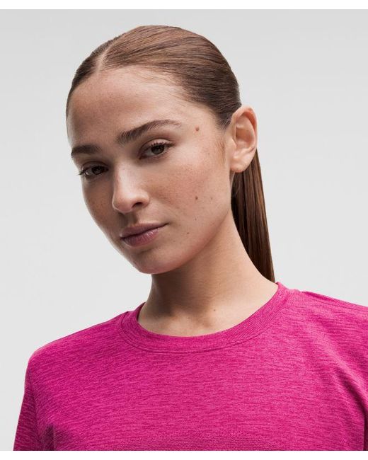 lululemon athletica Pink Swiftly Relaxed Short-Sleeve Shirt Hip Length