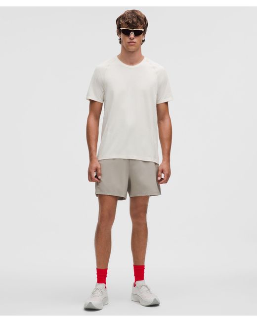 lululemon athletica White Pace Breaker Lined Short 5" for men
