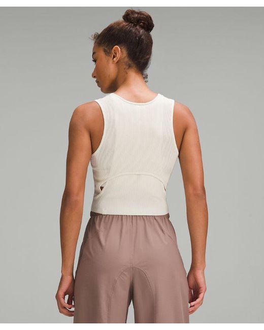 lululemon athletica Brown – Cut-Out Knit Tank Top – –