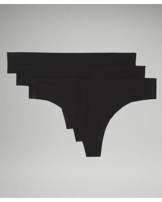 lululemon athletica Invisiwear Mid-rise Thong Underwear - Color Black - Size L