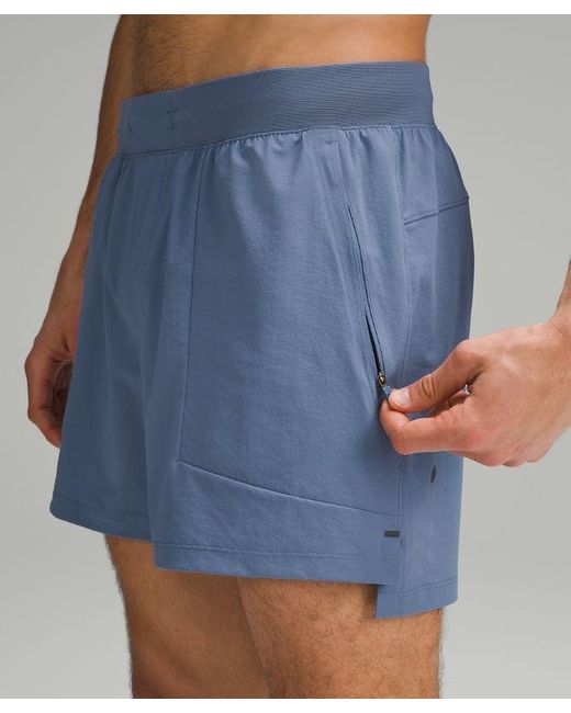 lululemon athletica Blue License To Train Linerless Shorts 5" for men