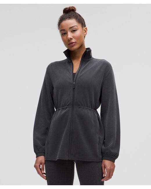 lululemon athletica Gray – Softstreme Cinch-Waist Full-Zip Jacket – – Size Large